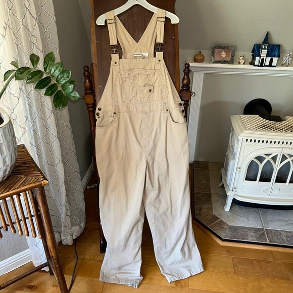 Vintage Y2K Beige Khaki Cotton Overalls Fashion Bug size 20W Plus size - Picture 1 of 9